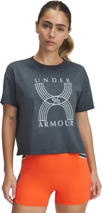 Under Armour Run 96 hardloop-T-shirt voor dames, met relaxte pasvorm (Zwart)