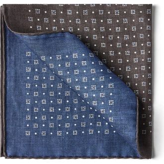Brunello Cucinelli Pocket square with pattern in Hazelnut at Nordstrom