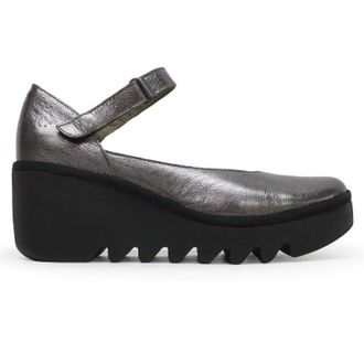 FLY London BAWO543FLY Idra Leather Womens Comfort Shoes - Graphite - Size:UK 4
