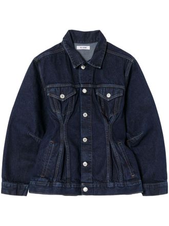 Re/Done Giacca denim con punto smock - Blu