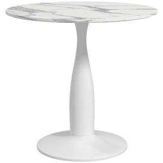 HOMCOM Round Dining Table with Steel Base for Living Room - Dining Room | TJ Hughes