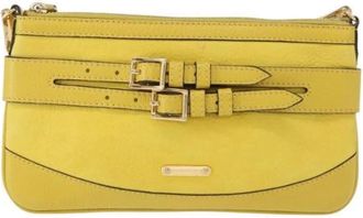 Burberry Pre-owned Cross Body Bags, female, Yellow, Size: ONE SIZE Pre-owned Leather Shoulder Bag