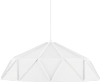 Beliani L&aacute;mpara Colgante De Metal Blanco 120 Cm Forma Calada Geom&eacute;trica Pantalla Moderna Senia