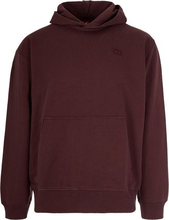 Diesel Brown S-Macs-Hood-Megoval-D Embroidered Cotton Hoodie