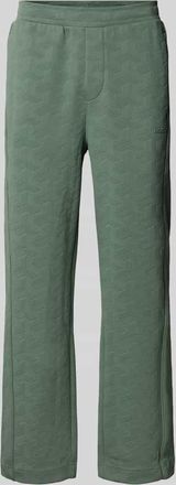 HUGO BOSS Regular Fit Sweatpants mit Jacquard-Optik Modell MIRROR LONG in Lind, Größe XXXL