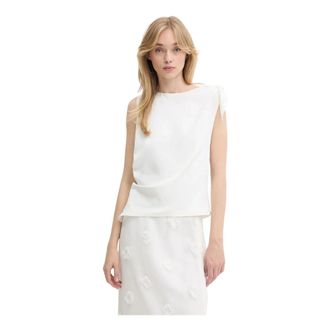 Sams&oslash;e & Sams&oslash;e Saalbero Top met strikbandjes - Dames - Tops zonder mouwen - Beige - S - Polyester - Tops