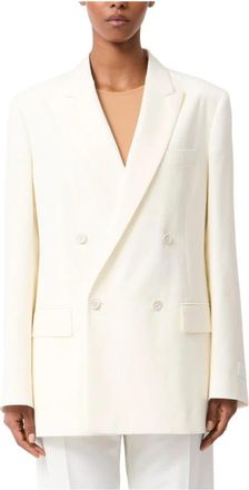 Maison Margiela Double-Breasted Jas - Dames - Blazers - Beige - S - Leer - Jassen