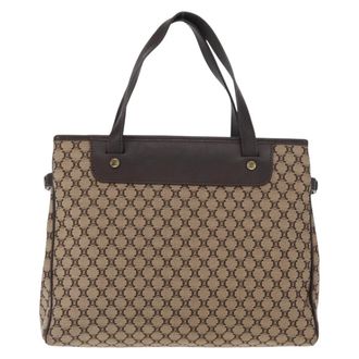 Celine Vintage Macadam Canvas Beige Canvas Handbag (Pre-Owned)