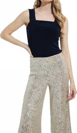 Joseph Ribkoff Sequin Detail Pants In Silver/nude