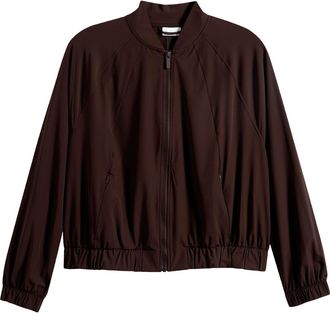 Zella Atlas Bomber Jacket in Brown Mole at Nordstrom, Size X-Small