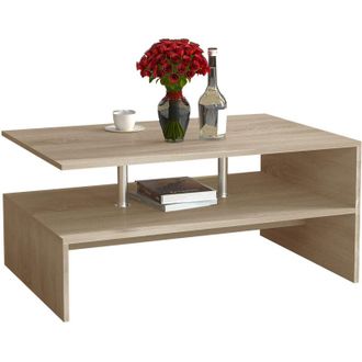 ebuy24 Vcm Mesa De Centro De Madera Sofatic Sala De Estar Mesa Lateral Mesa De Centro Maliso L (sonoma Oak)