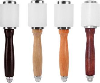 OEM Juego De 4 Mazos De Nailon Con Mangos De Madera: Herramientas Para Coser, Trabajar El Cuero, Grabar, Estampar Y Perforar