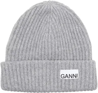 Ganni Ganni Womens Structured Rib Beanie, Paloma Melange