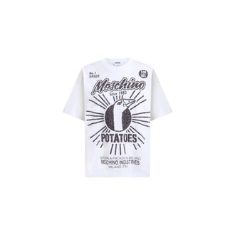 Moschino Printed cotton jersey T-shirt - unisex - Moschino - T-Shirts - White - 2XS - Tops