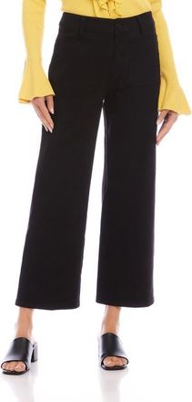 Karen Kane Lauren Patch Pocket Crop Wide Leg Pants in Black at Nordstrom, Size 10