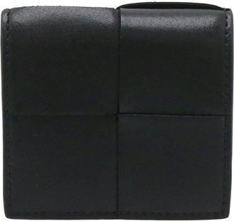 Bottega Veneta Black Calfskin Cassette Coin Case (Authentic Pre-Loved)