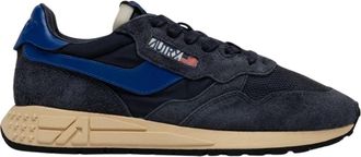 Autry White Suede Leather Blue Accent Low-Top Sneakers