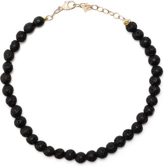 Mateo Bijoux 14K Yellow Gold Lava Bead Bracelet - Mens - 14k Gold Plated Brass