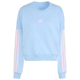 adidas 3-Stripes French-Terry Sweatshirt Pullover f&uuml;r Damen | blau