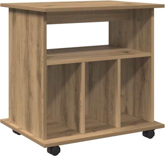 vidaXL Vidaxl Armadietto Con Ruote Rovere Artigianale 60x45x60 Cm