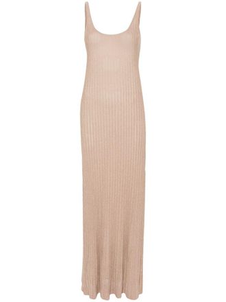 Max Mara Jurk met lurex detail - Beige