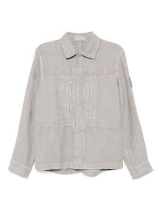 Stone Island linen shirt - men - Linen/Flax - L - Grey