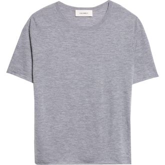 Lisa Yang Ari Short Sleeve Cashmere Sweater in Dark Mist at Nordstrom, Size 1