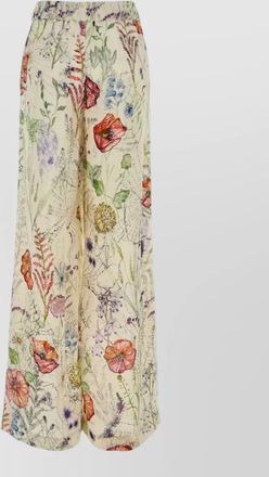 Alexander McQueen floral crepe pyjama trousers lightweight wide leg