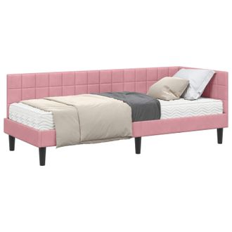 vidaXL Estructura De Cama Esquina Con Colch&oacute;n 2 Pcs Gris Terciopelo Vidaxl