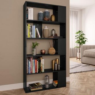 vidaXL Libreria/Divisorio Nero 80x24x159 cm in Legno Multistrato - Vidaxl