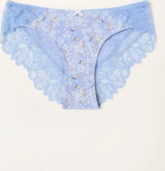 Fat Face FatFace Blue Bee Floral Brazilian Knickers