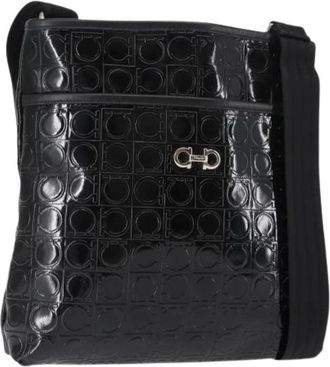 Ferragamo Pre-owned Cross Body Bags, female, Black, Size: ONE SIZE Pre-owned Coated Canvas Shoulder Bag