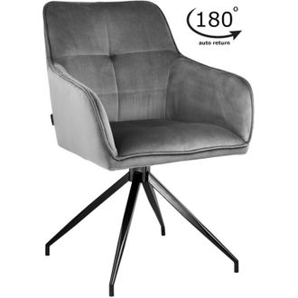 OEM Silla Giratoria Tapizada Aster Terciopelo Gris Oscuro
