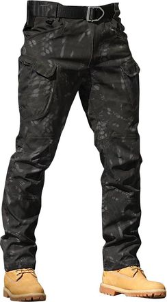 Generic Work Trousers Boys Plain Outdoor Stretch Jumpsuit for Men with Camouflage Pattern and Large Pockets, Loose Soft Trousers, Rainproof Tracksuit Bottoms,