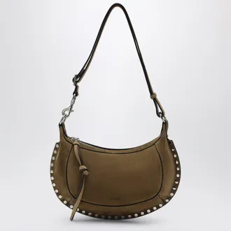 Isabel Marant Oskan Moon shoulder bag in taupe suede