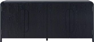Walker Edison Modern Curved 70In Buffet Sideboard & Tv Stand For Up To 80In Tv