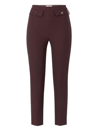 Elisabetta Franchi double-crêpe zip trousers - Brown