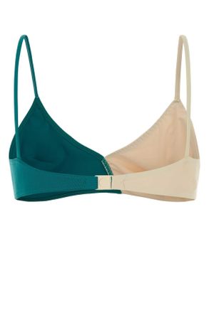 Eres Two-Tone Stretch Nylon Bikini Top - Multicolor