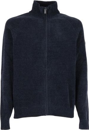 Roberto Ricci Design Cardigans, male, Blue, Size: 2XL Maglia Velluto con Zip