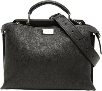 Fendi Pre-owned Peekaboo Iconic Essential - Dames - Vintage Handtas - Zwart - ONE Size - Leer - Vintage
