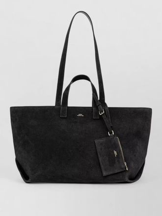 A.P.C. le drummer suede tote bag dual handles