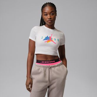 Nike Jordan Womens Jordan Flight Graphic T-Shirt in White | IF0824-133