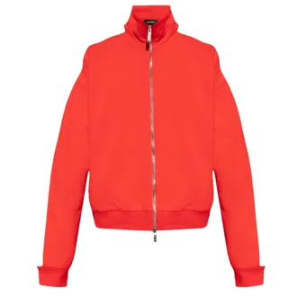 Dsquared2 Mens Logo Tape Red Track Jacket Cotton - Size Medium