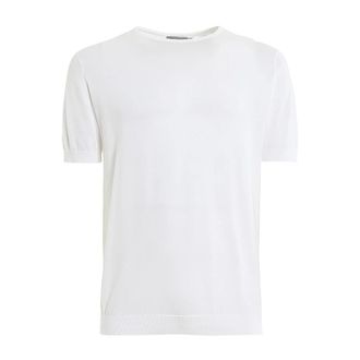John Smedley Tops, Heren, Wit, S, Katoen, T-Shirts