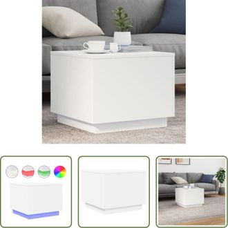 vidaXL Luci LED RGB - Tavolino da Salotto con Luci LED Bianco 50x50x40 cm