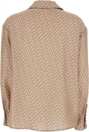 Herno Womens Silk Shirt, Beige Blouses