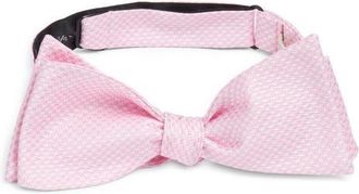 Clifton Wilson Houndstooth Check Silk Bow Tie in Pink at Nordstrom