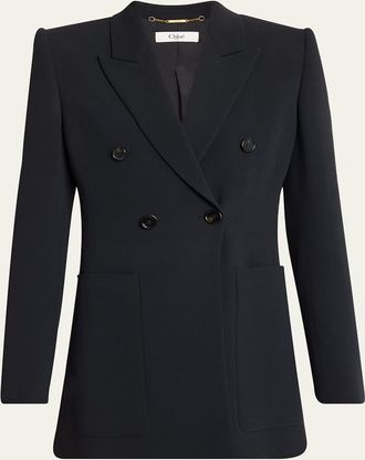 Chloé Soft Crepe Double-Breasted Jacket
