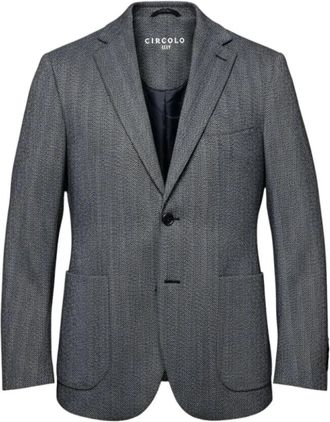 Circolo 1901 Herringbone Jacket - Heren - Blazers - Grijs - M - Katoen - Jassen