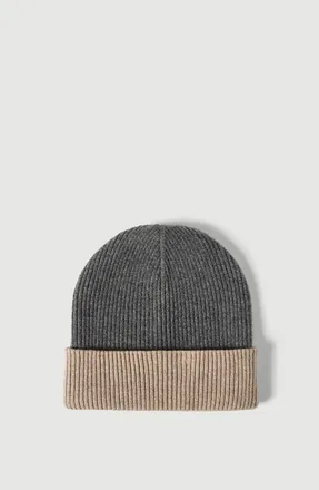 Brunello Cucinelli Cashmere double knit ribbed beanie in Grey at Nordstrom, Size Xx-Large
